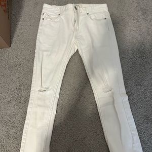 Cropped White Jeans